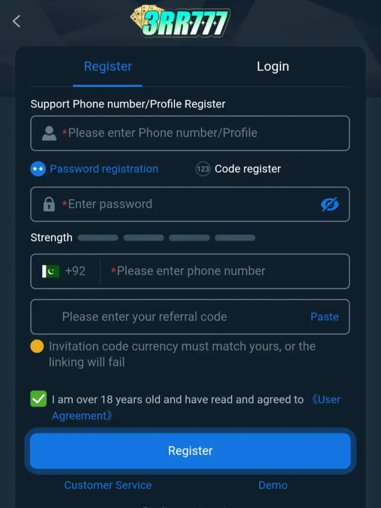 3RR777 Game Register