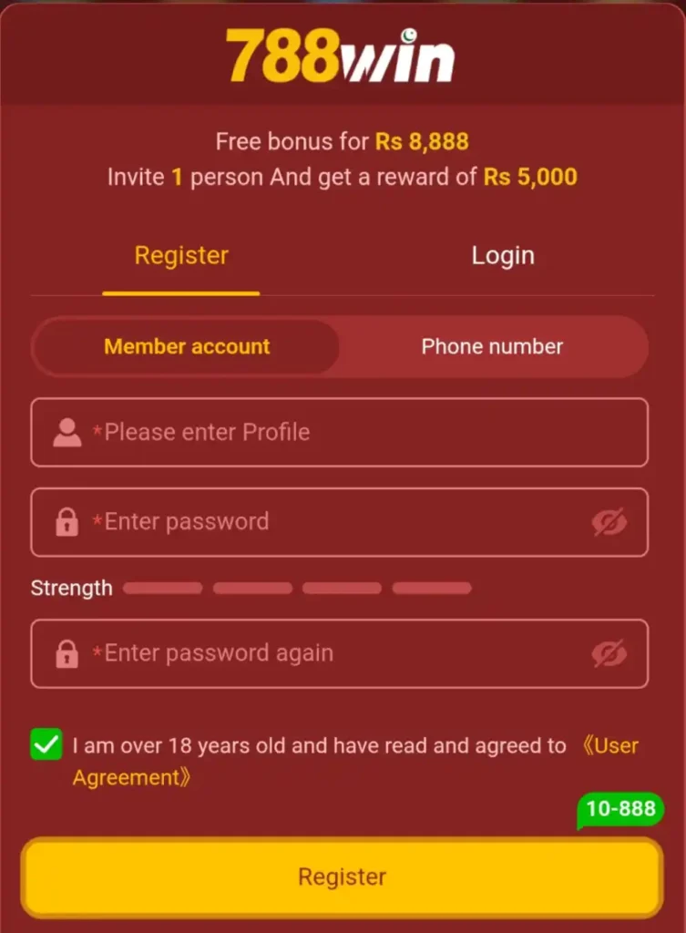 788WIN Game Register