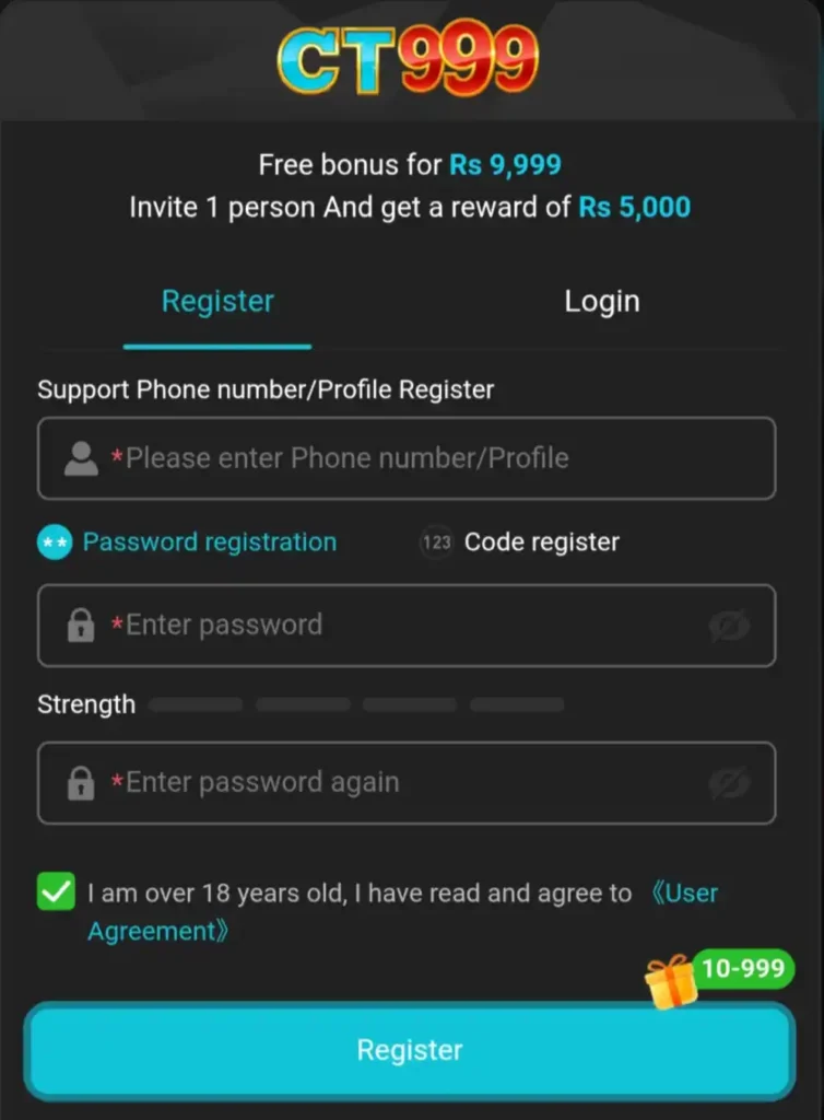 CT999 Game Register