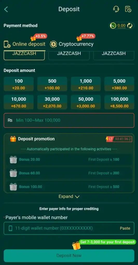 EQ668 Game Deposit