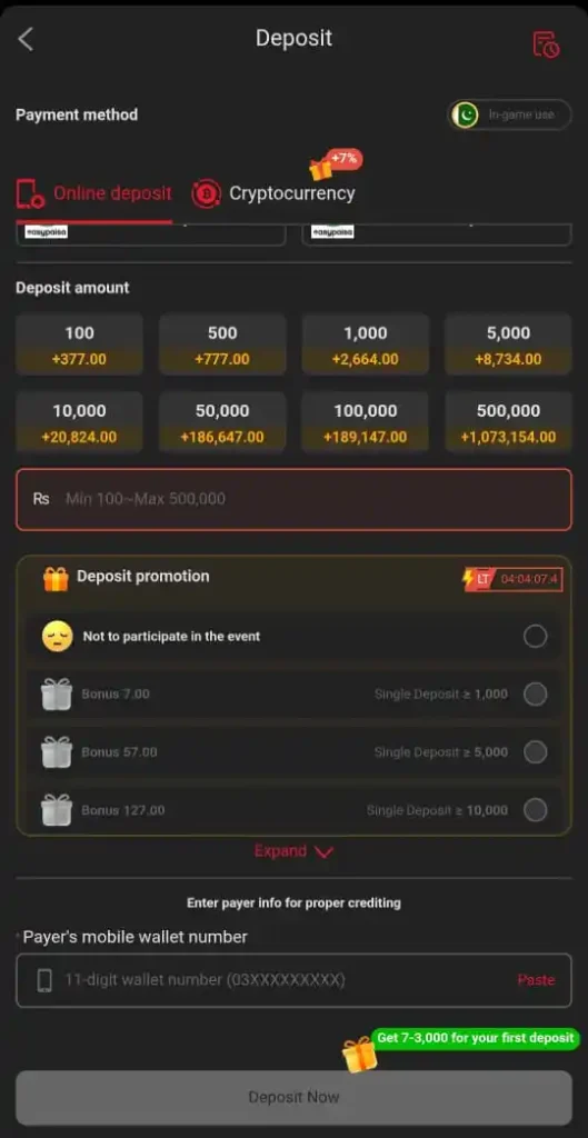 Fly33 Game Deposit