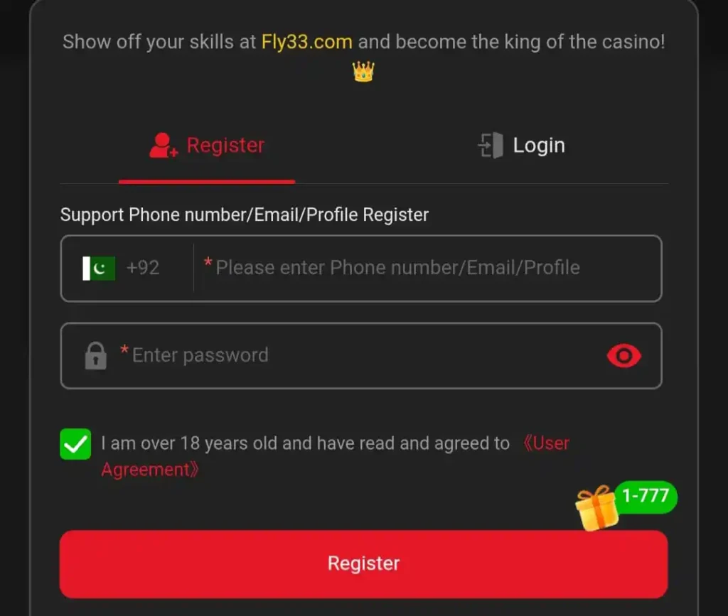 Fly33 Game Register