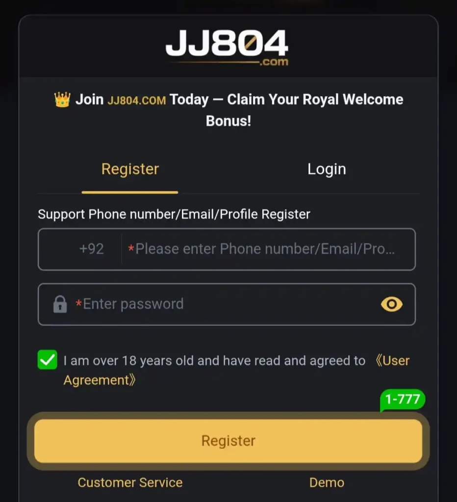 JJ804 Game Register