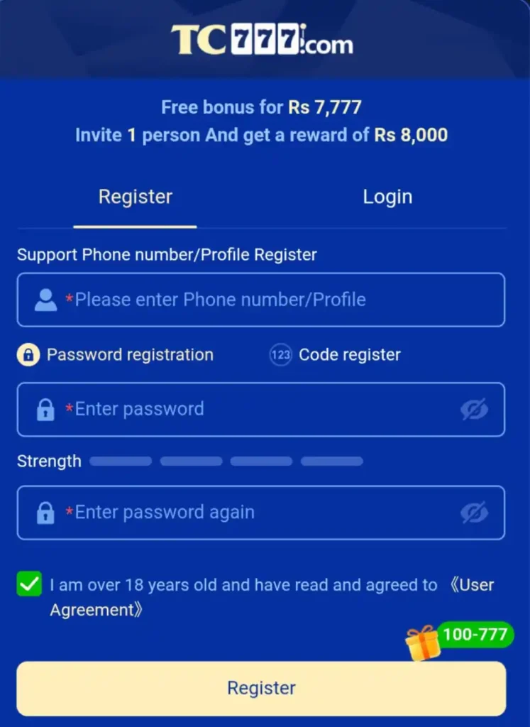 TC777 Game Register