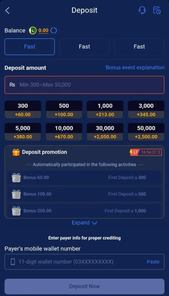 9K Game Deposit