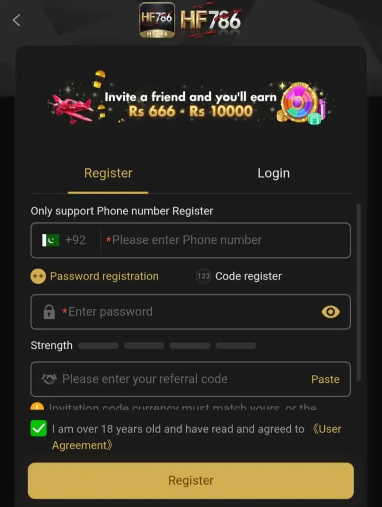 HF786 Game Register