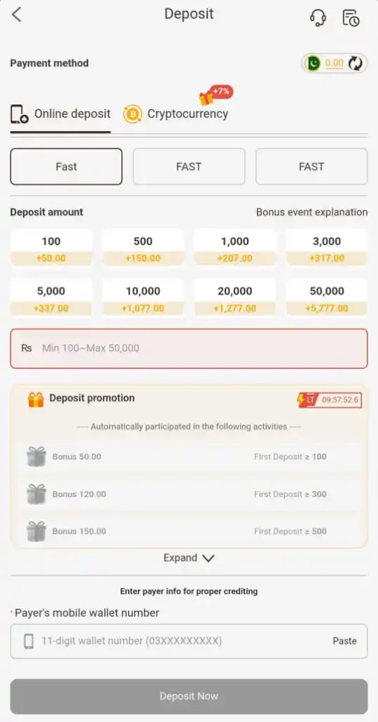 J10 Game Deposit