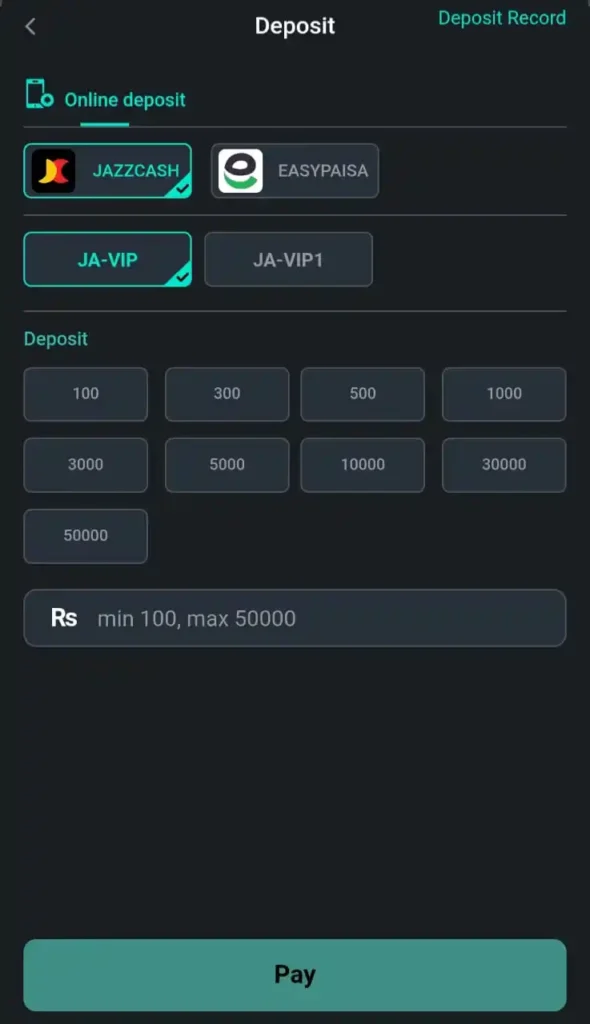 PK116 Game Deposit