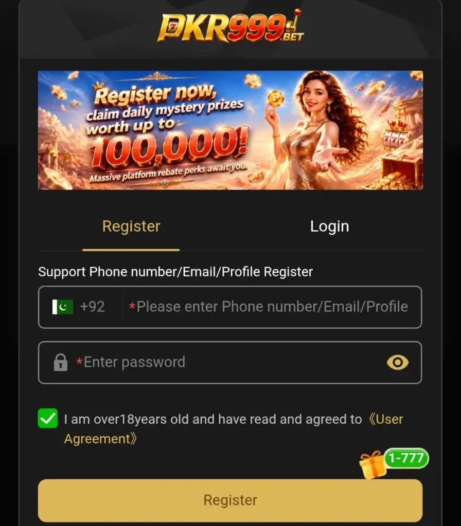 PKR999 Game Register