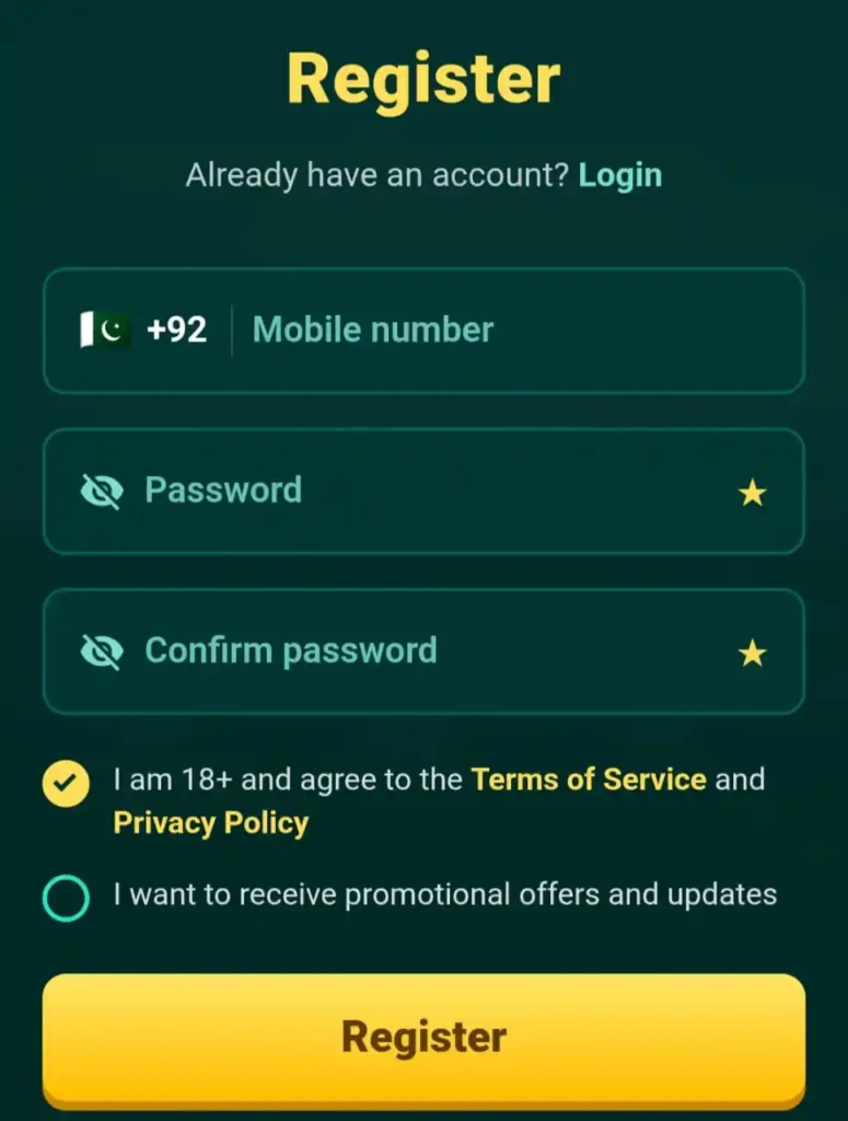 WINPAISA Game Register